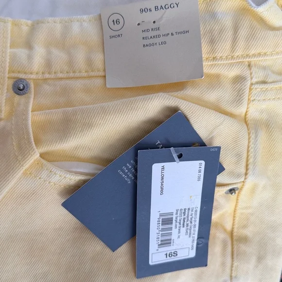 Universal Thread 90s Baggy High Rise Jeans Yellow 16S Short Vintage Fit - Picture 10 of 10